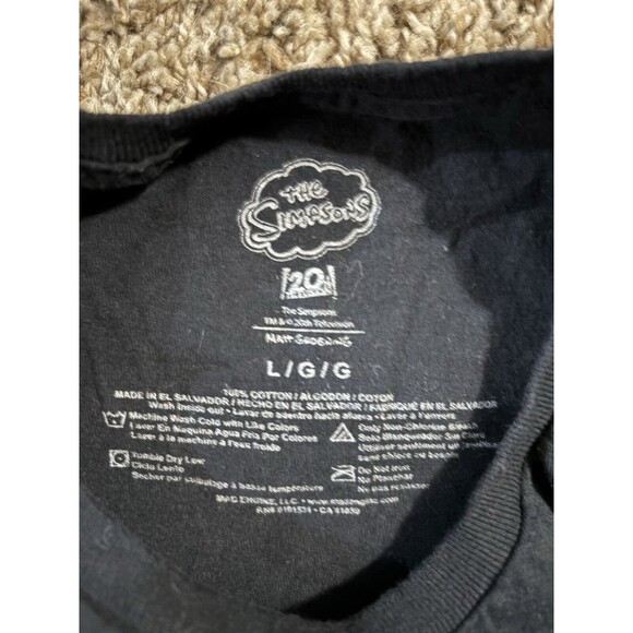 Vintage The Simpsons Homer Simpson Emerging From A Bush Black Shirt Size L - Picture 4 of 8